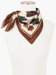 DARK WALNUT MULTI ACORNS & LEAVES WOOL SQUARE SCARF | Talbots online