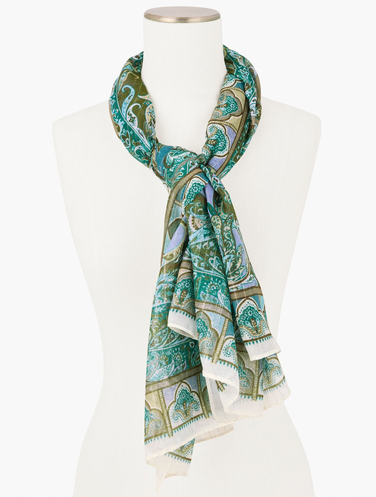 IVORY MULTI ECHO PAISLEY OVERSIZED SQUARE SCARF | Talbots for sale