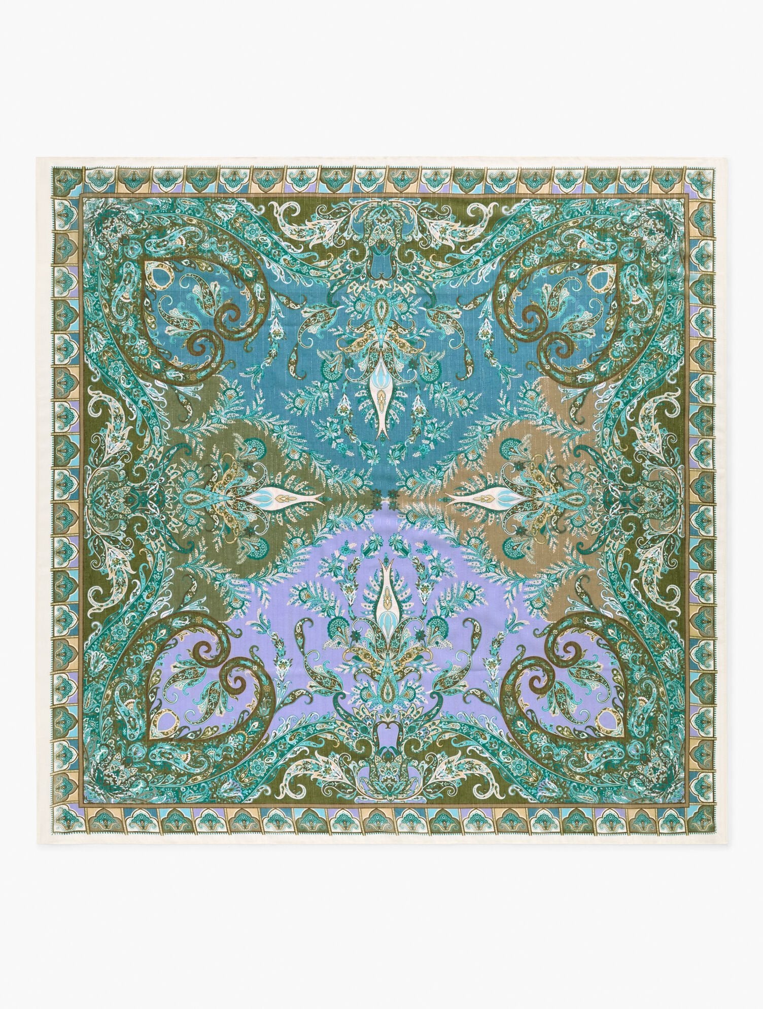 IVORY MULTI ECHO PAISLEY OVERSIZED SQUARE SCARF | Talbots online