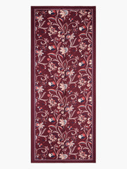RICH BURGUNDY MULTI ECHO PLEATED LIVELY FLORAL OBLONG SCARF | Talbots on sale