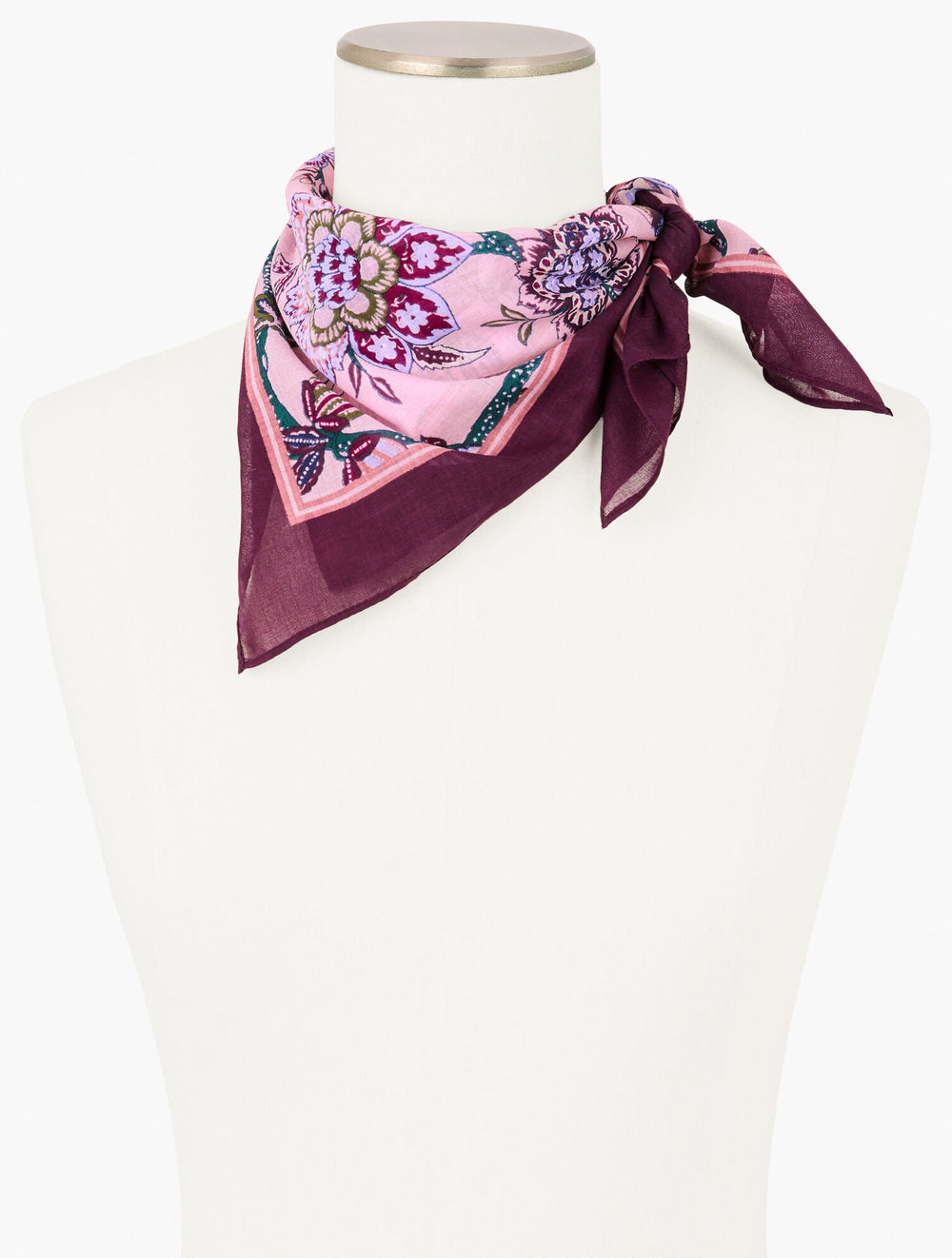 LAVENDER MULTI BLOOMING JACOBEAN NECKERCHIEF | Talbots outlet