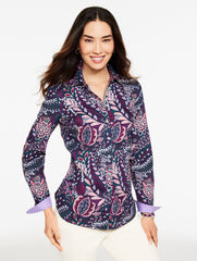 INDIA INK MULTI MODERN CLASSIC SHIRT - PAISLEY BOTANICAL | Talbots on sale