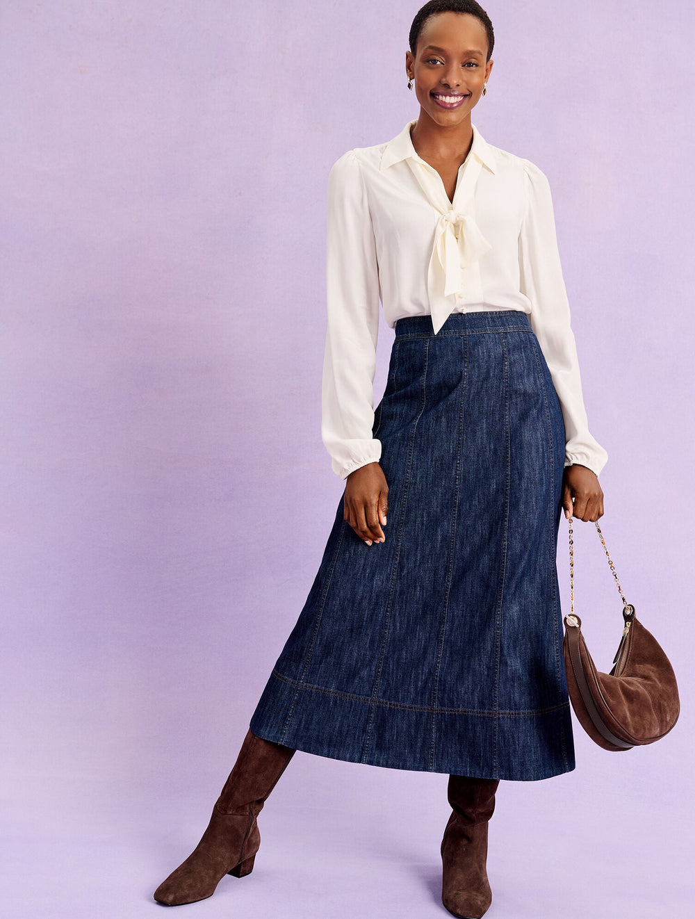 IVORY TIE NECK SHIRT | Talbots online