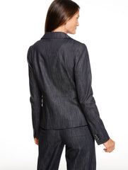 BLACK/WHITE REFINED DENIM DOUBLE BREASTED BLAZER | Talbots US