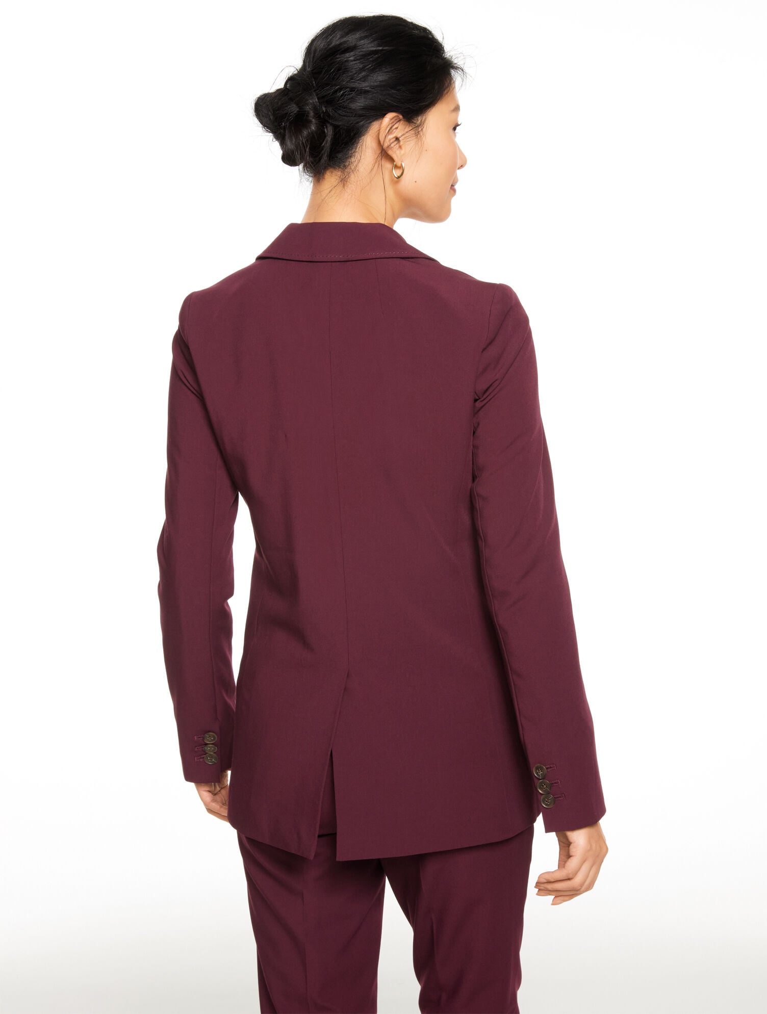 RICH BURGUNDY CITY TWILL BLAZER | Talbots US