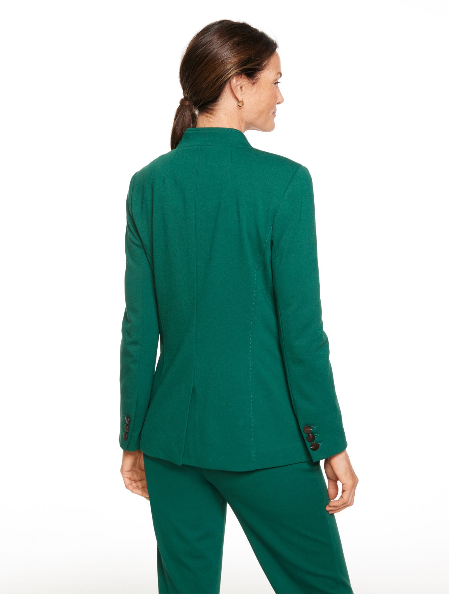 BLACK|PINE GROVE LUXE PONTE SINGLE BUTTON BLAZER | Talbots outlet