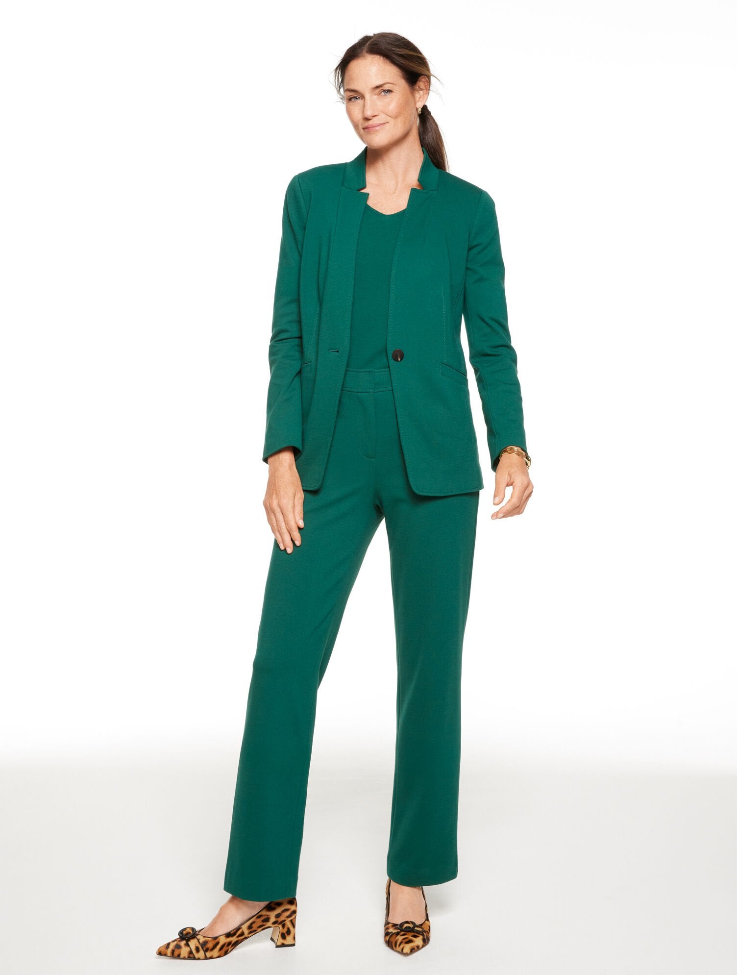 BLACK|PINE GROVE LUXE PONTE SINGLE BUTTON BLAZER | Talbots outlet