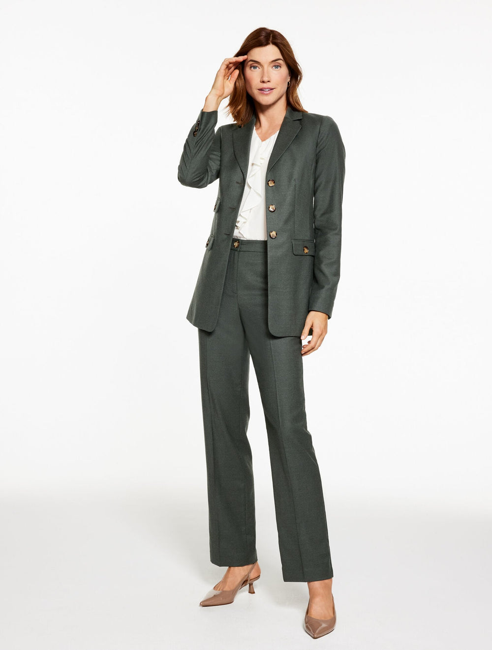 DARK GREEN|DEEPEST CHOCOLATE LUXE ITALIAN FLANNEL BLAZER | Talbots sale