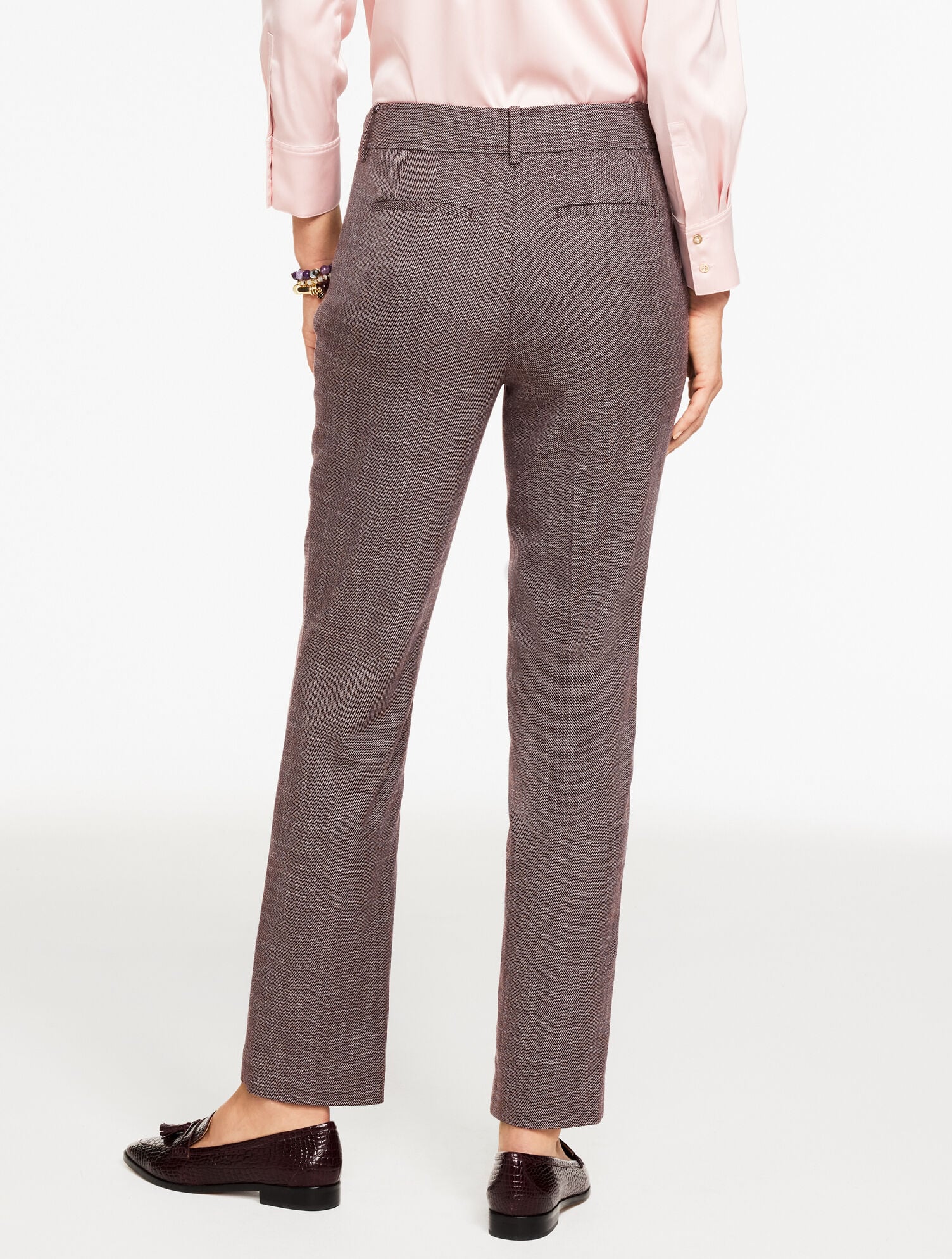AUBERGINE CLASSIC STRAIGHT-LEG TWILL TROUSERS | Talbots online