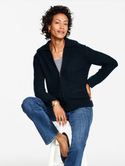 EGGPLANT|INDIGO|LIGHT SOFT JADE HEATHER TEXTURED ZIP FRONT CARDIGAN | Talbots near me
