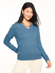 BRIGHT APPLE|IVORY|MAUVE GLOW|MOONLIGHT BLUE|PINE GROVE|RICH BURGUNDY|TOASTED COCONUT V-NECK SWEATER | Talbots discount