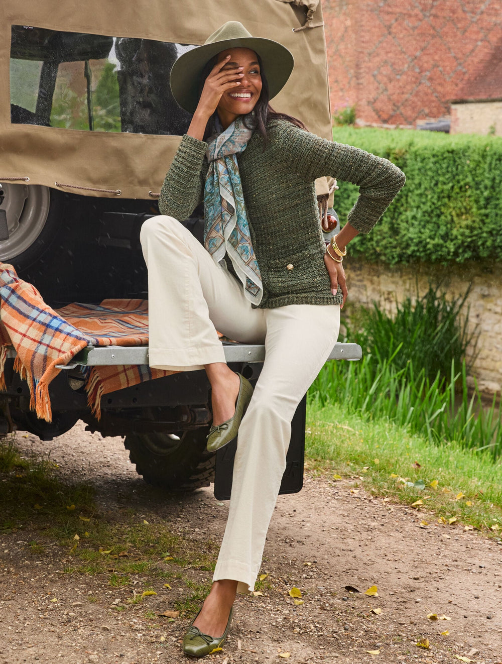OAK MOSS MULTI TUCK STITCH CREWNECK CARDIGAN | Talbots for sale