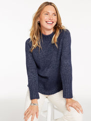 GREY SKY HEATHER|INDIGO|LIGHT SOFT JADE HEATHER|PINE GROVE|VIOLETTA MOCKNECK SWEATER | Talbots US