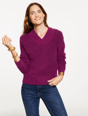 CAFE|IVORY|PRETTY PLUM LOOP STITCH SWEATER | Talbots for sale