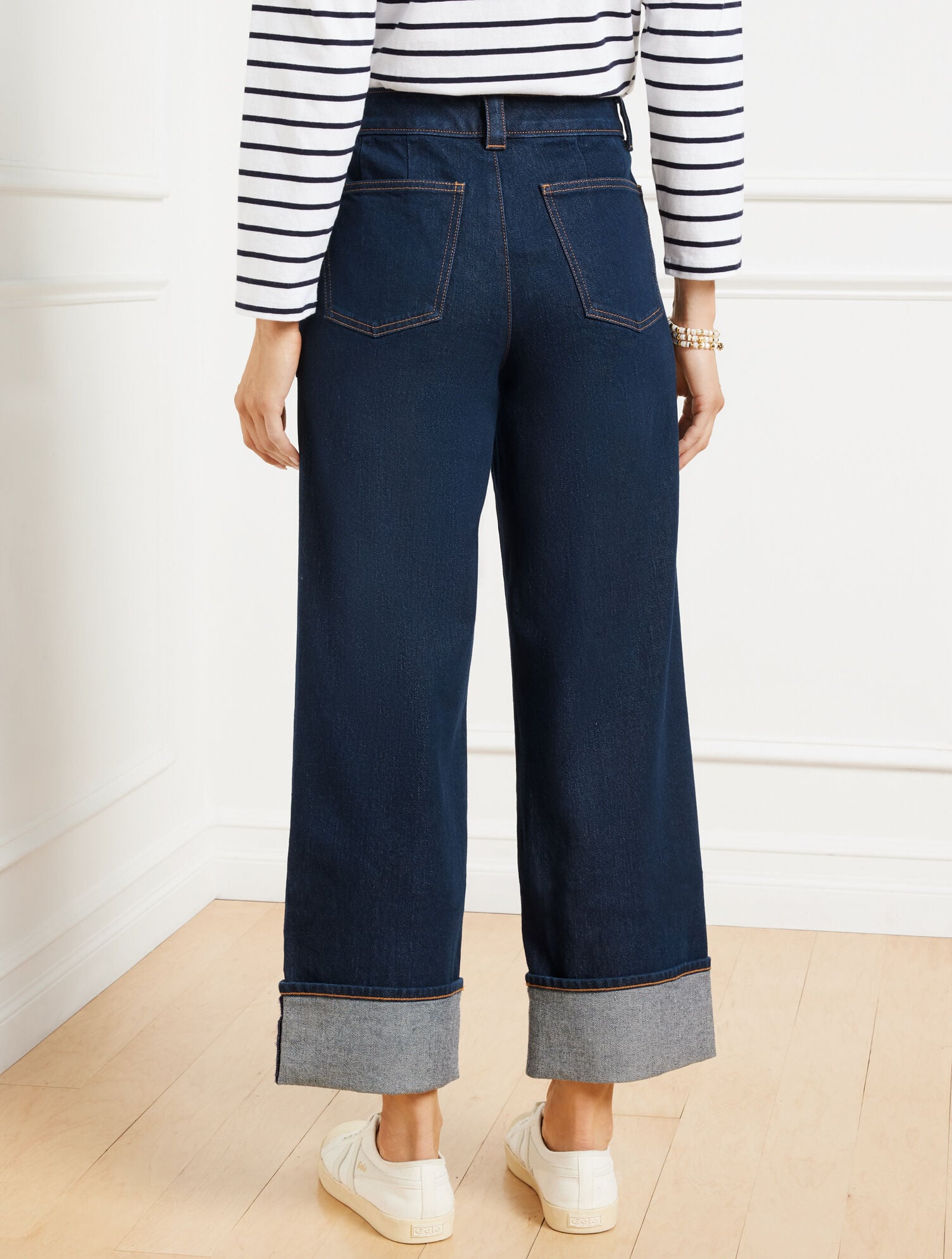 WARREN WASH STRAIGHT ANKLE CUFF JEANS - WARREN WASH | Talbots on sale