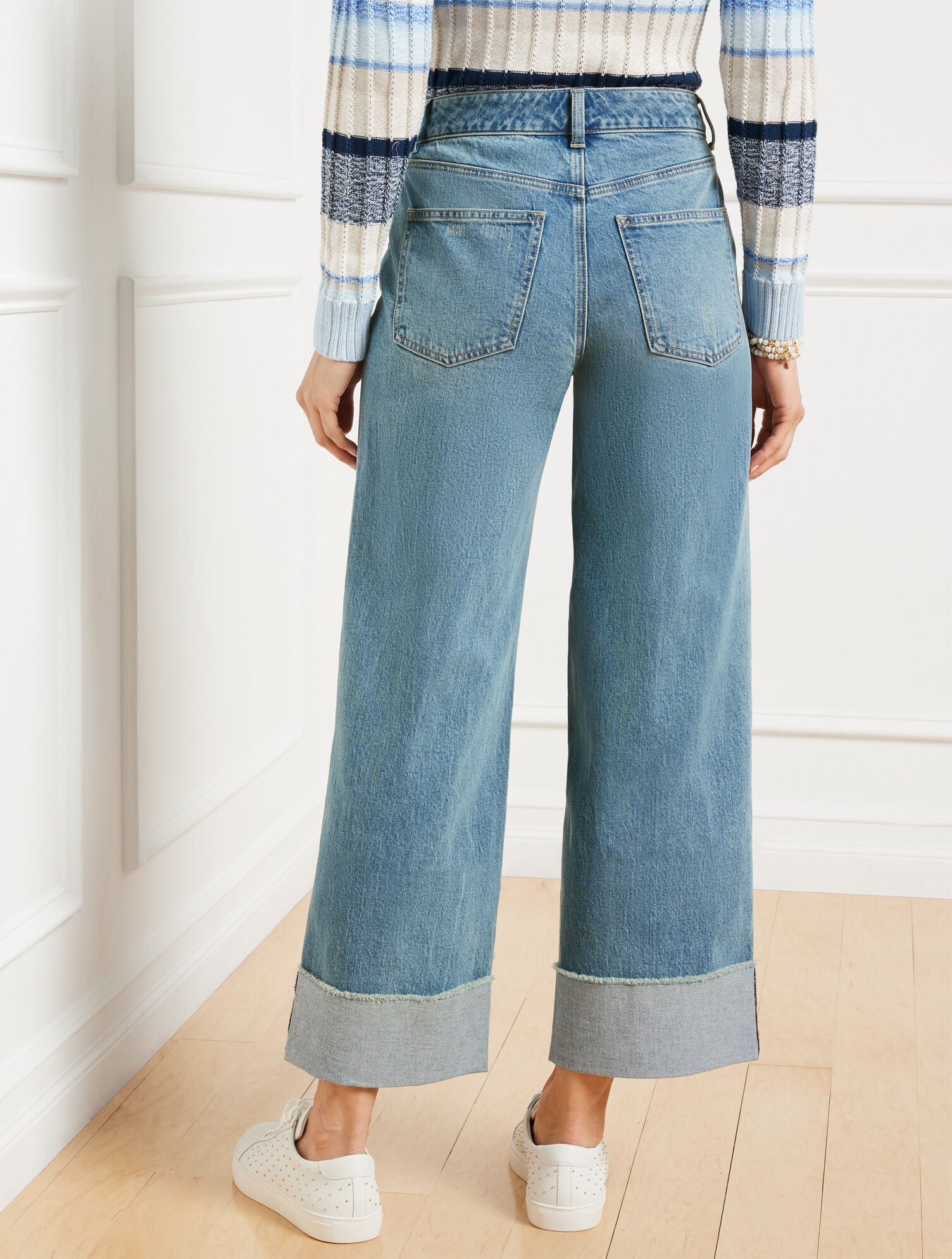 DOWNING WASH STRAIGHT ANKLE CUFF JEANS - DOWNING WASH | Talbots US