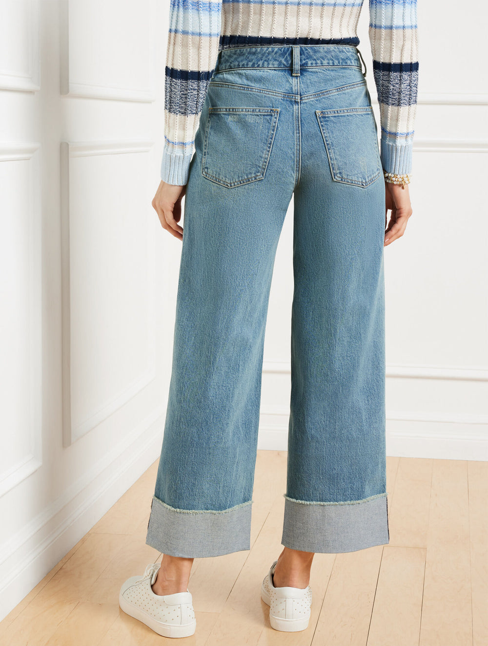 DOWNING WASH STRAIGHT ANKLE CUFF JEANS - DOWNING WASH | Talbots US