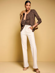 NATURAL FLARE LEG BANDED WAIST JEANS | Talbots US