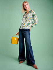 BEEKMAN WASH FLARE LEG PULL-ON TRAVEL JEANS - BEEKMAN WASH | Talbots discount