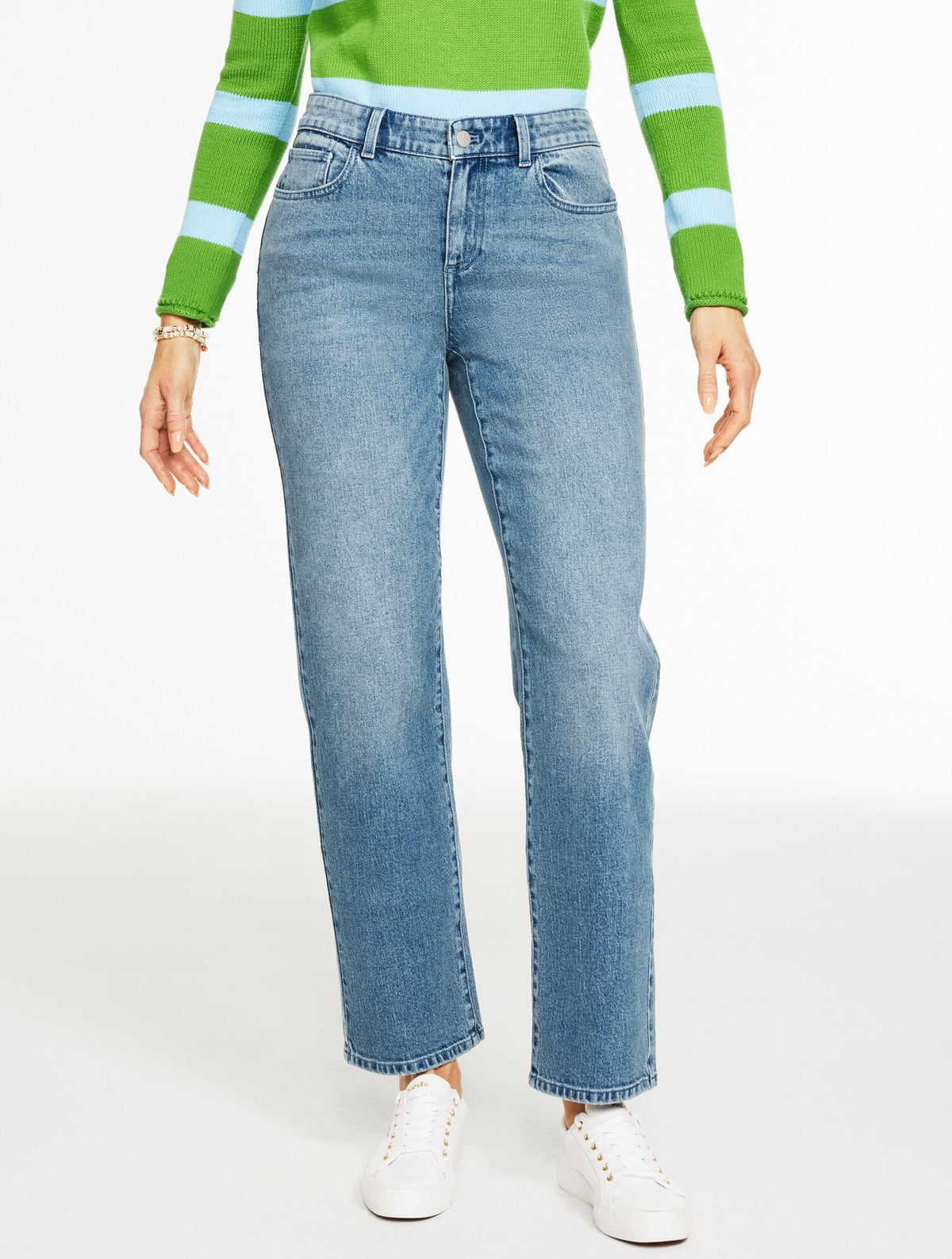 PEMBROKE WASH TAILORED MID RISE STRAIGHT LEG JEANS - PEMBROKE WASH | Talbots outlet