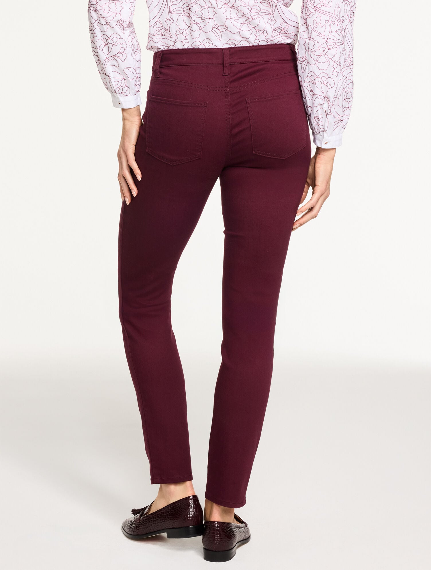 RICH BURGUNDY SLIM ANKLE JEANS - SOLIDS | Talbots on sale