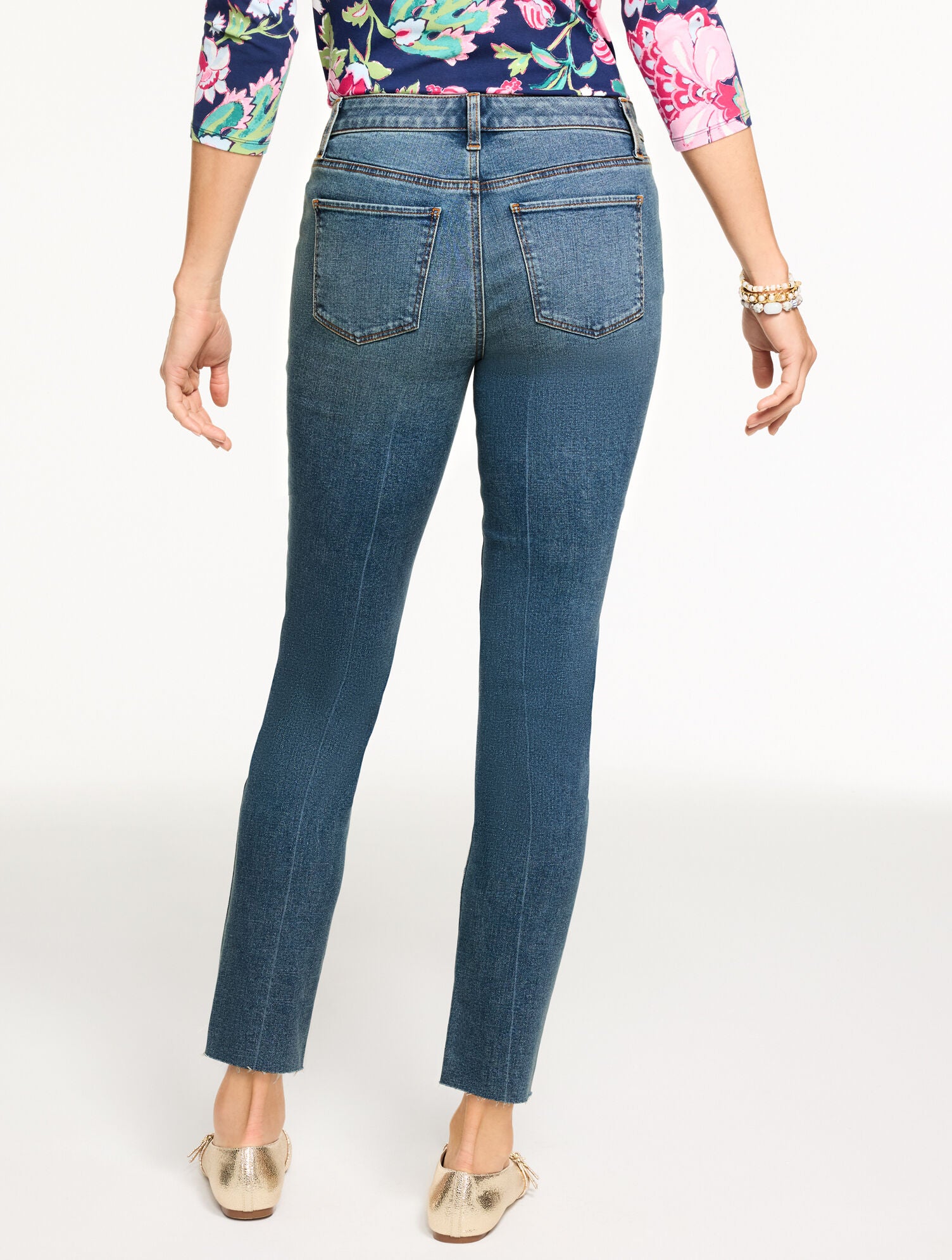 ROSLYN WASH SLIM ANKLE RAW HEM JEANS - ROSLYN WASH - CURVY FIT | Talbots online