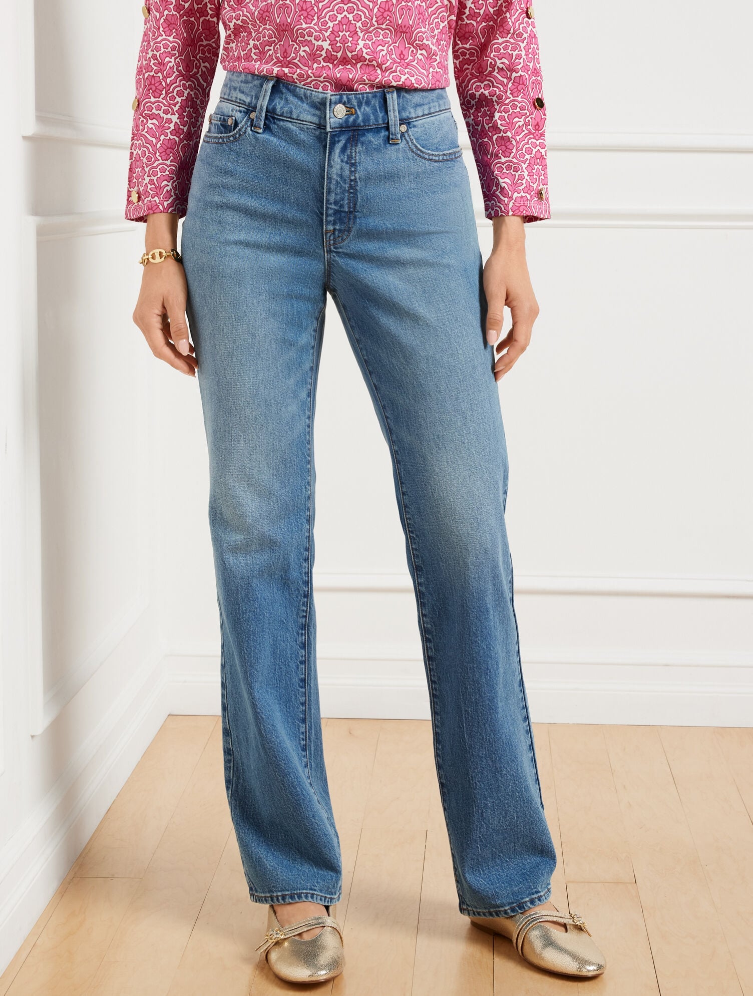 SUTTON WASH BARELY BOOT JEANS - SUTTON WASH - CURVY FIT | Talbots outlet