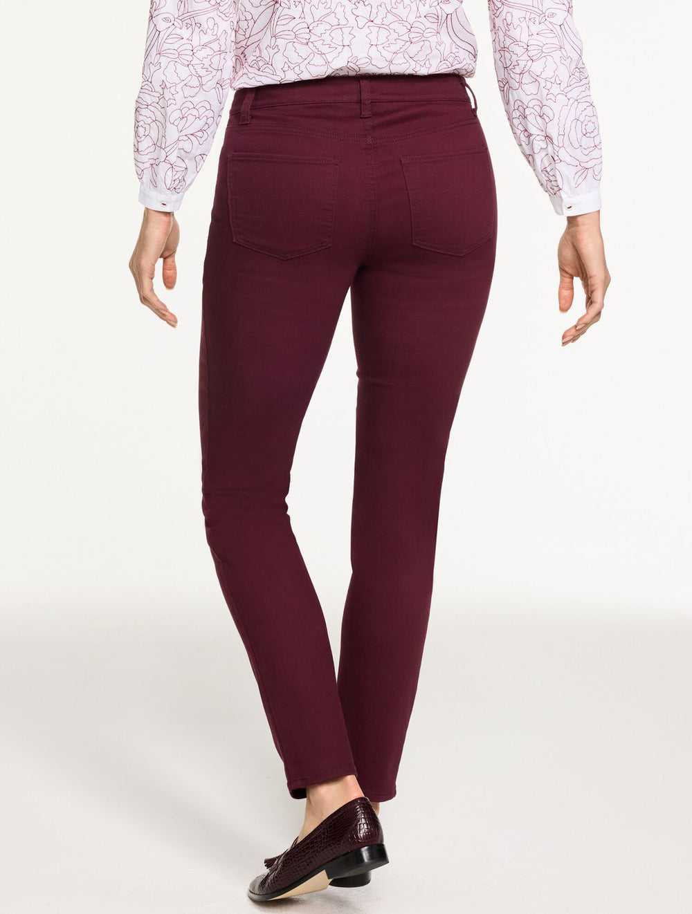 RICH BURGUNDY SLIM ANKLE JEANS - SOLID - CURVY FIT | Talbots sale