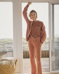 GARMENT DYE SMOKE ROSE COTTON KICK FLARE PANTS | Talbots online