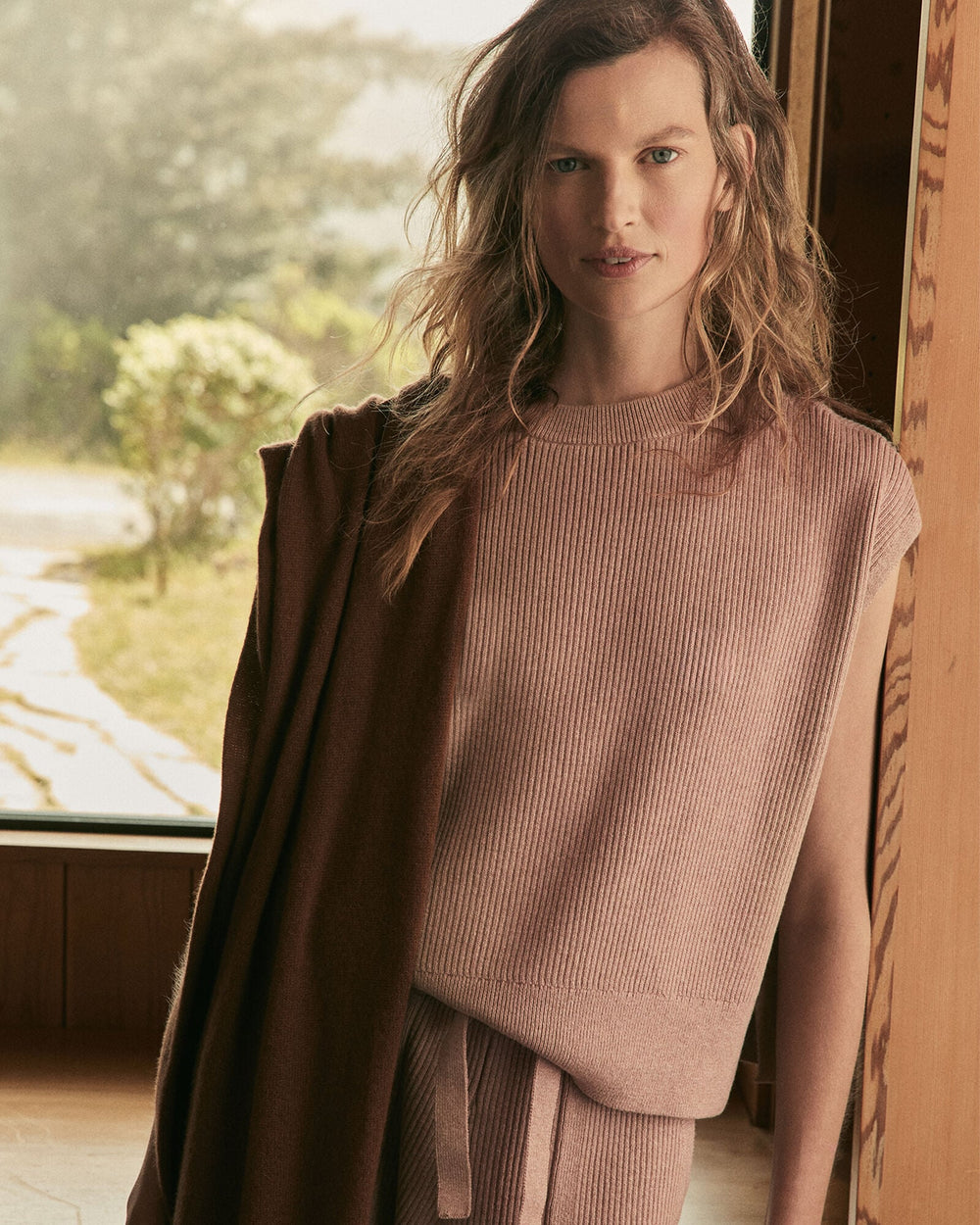 COLORADO CLAY HTHR ORGANIC COTTON CASHMERE DROP SHOULDER TEE | Talbots US