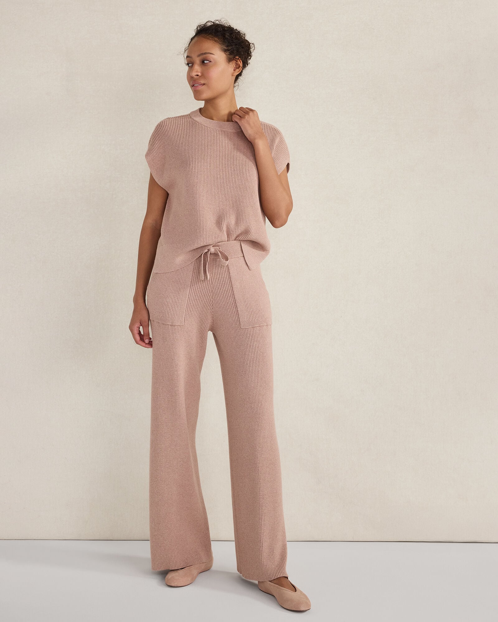 COLORADO CLAY HTHR ORGANIC COTTON CASHMERE DROP SHOULDER TEE | Talbots US