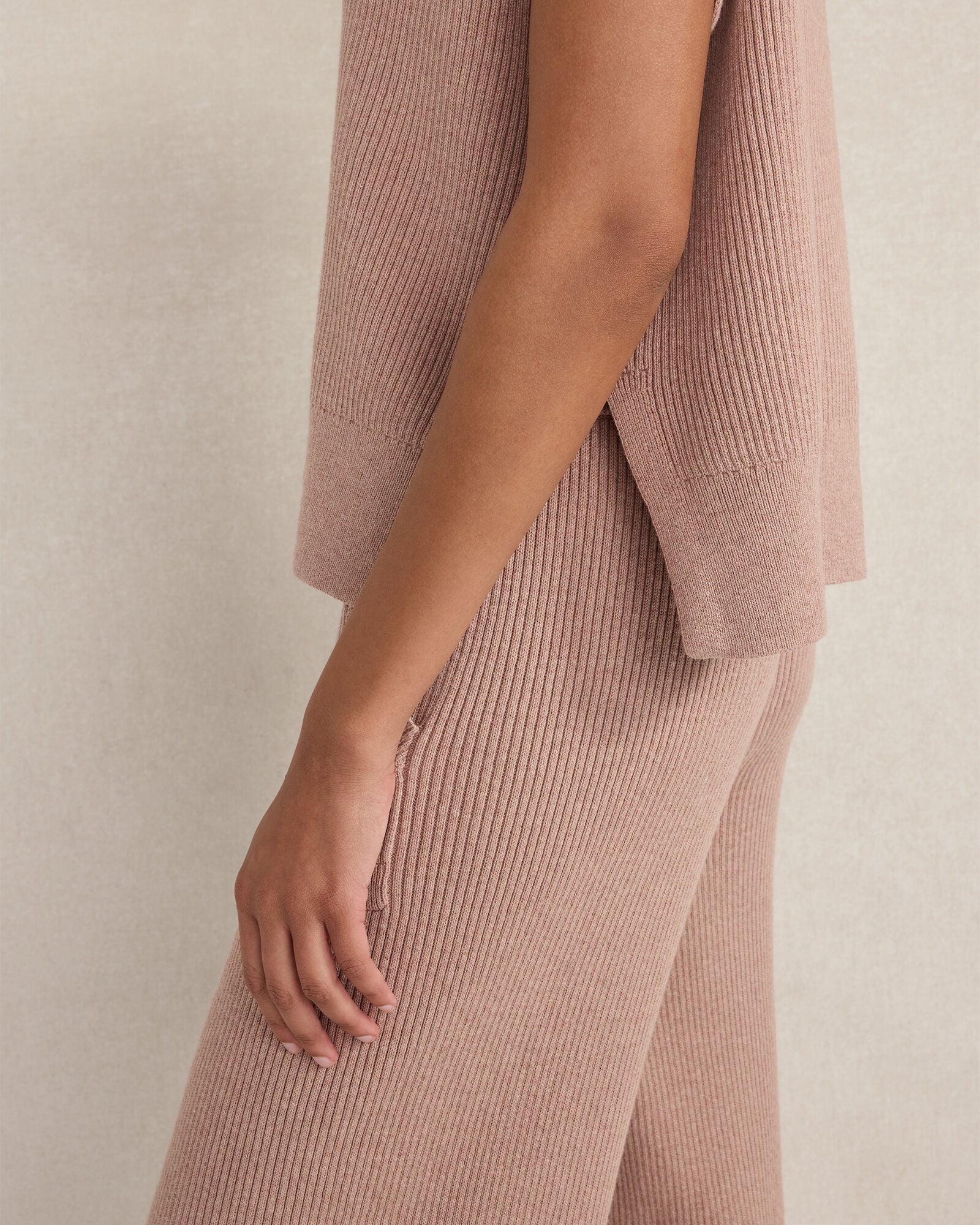 COLORADO CLAY HTHR ORGANIC COTTON CASHMERE DROP SHOULDER TEE | Talbots US