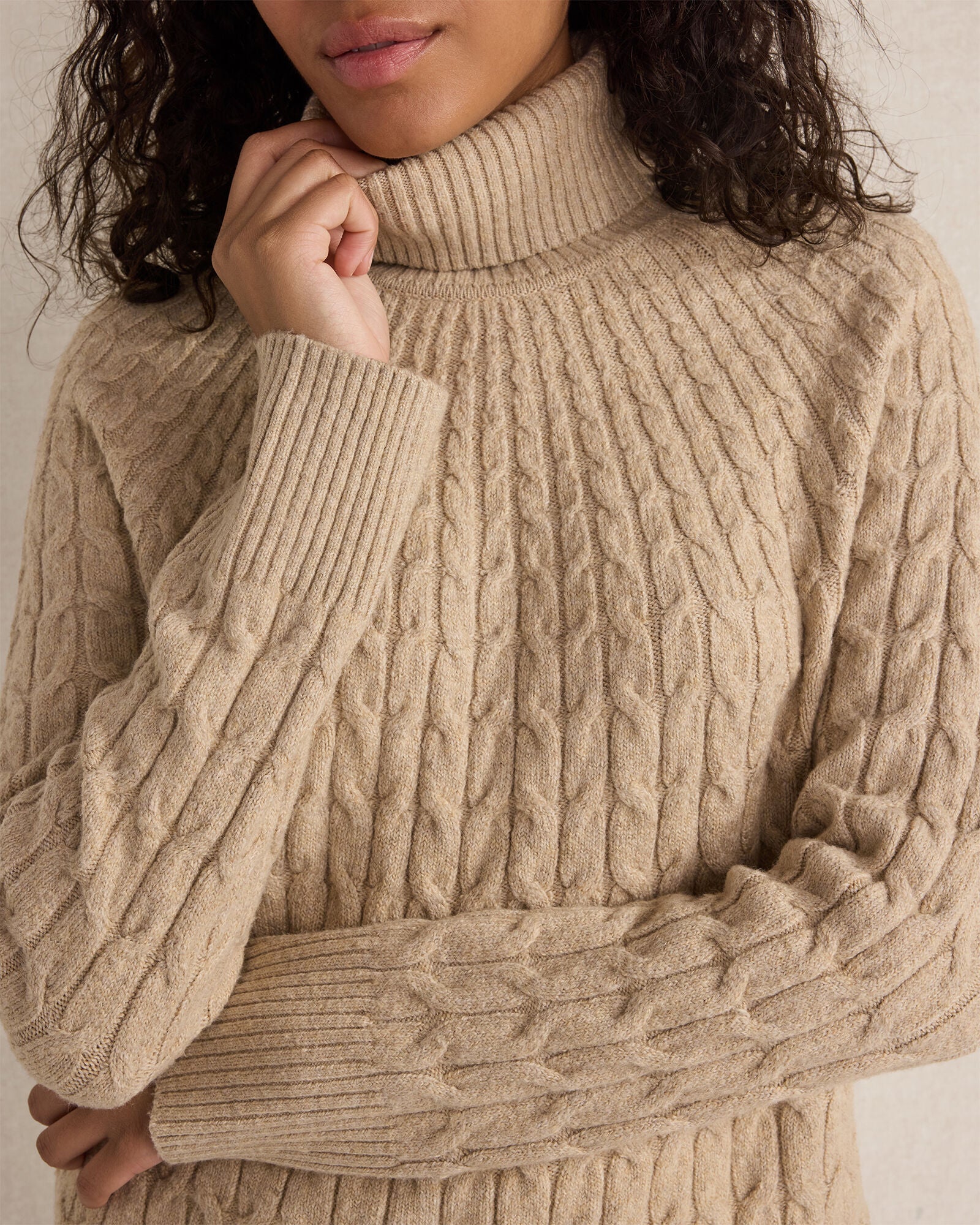 BLACKCURRANT HTHR|PIGNOLI HTHR ORGANIC COTTON BLEND GRADIENT CABLE SWEATER | Talbots discount