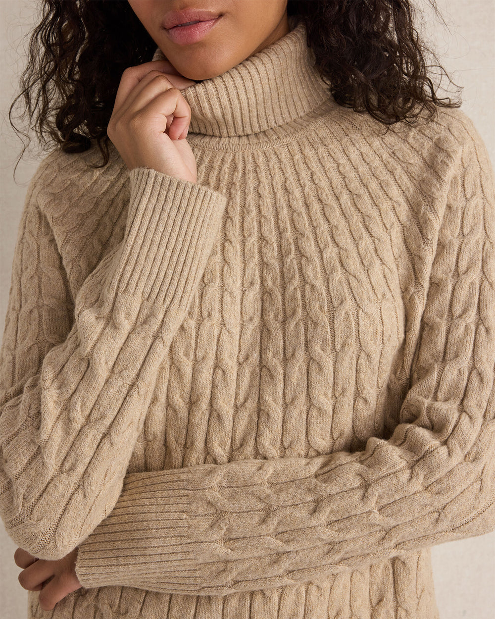 BLACKCURRANT HTHR|PIGNOLI HTHR ORGANIC COTTON BLEND GRADIENT CABLE SWEATER | Talbots for sale