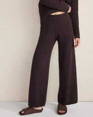 BLACKCURRANT HTHR|CHANTRELLE|PIGNOLI HTHR ORGANIC COTTON BLEND PINTUCK WIDE LEG PANTS | Talbots US
