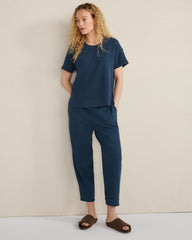 GARMENT DYE TWILIGHT ORGANIC COTTON WAFFLE BARREL LEG PANTS | Talbots outlet