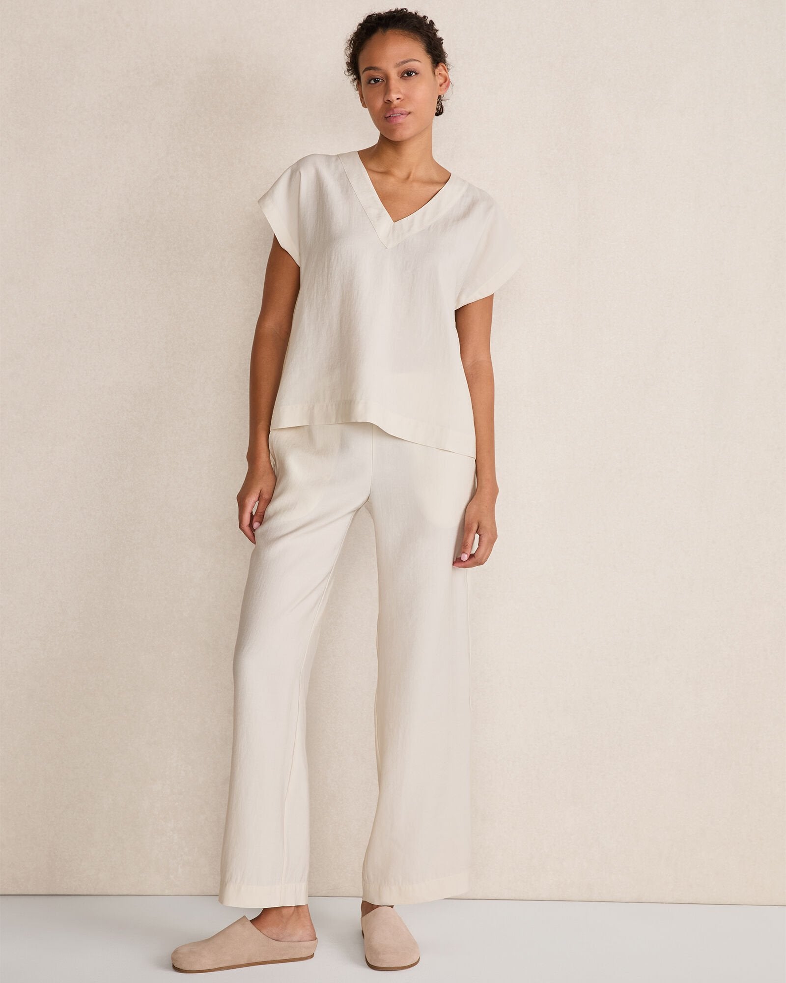 FULL MOON|VETIVER LUXE MODAL V-NECK TOP | Talbots discount