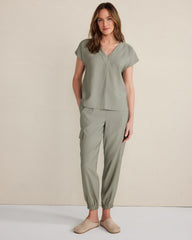 FULL MOON|VETIVER LUXE MODAL V-NECK TOP | Talbots discount