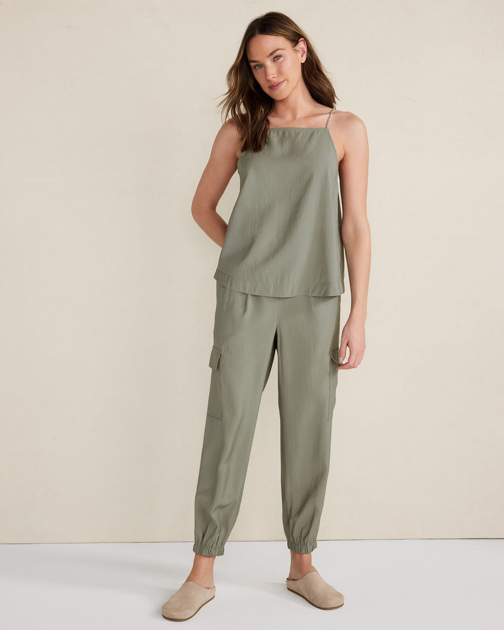 VETIVER LUXE MODAL SQUARE NECK TANK TOP | Talbots on sale