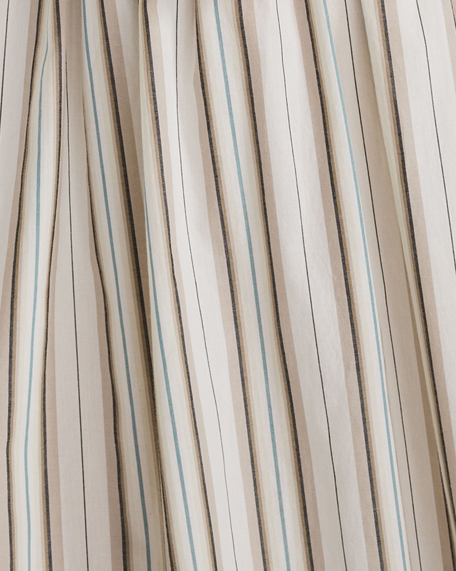 IVORY/TULE FOG STRIPE ORGANIC COTTON POPLIN SMOCKED MIDI DRESS | Talbots online