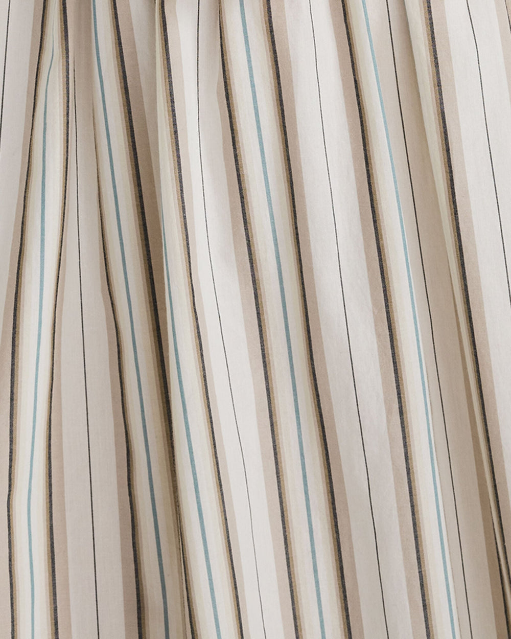 IVORY/TULE FOG STRIPE ORGANIC COTTON POPLIN SMOCKED MIDI DRESS | Talbots online