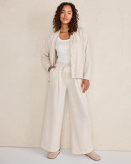 ENOKI HTHR LIGHTWEIGHT FLEECE PLEATED PANTS | Talbots US