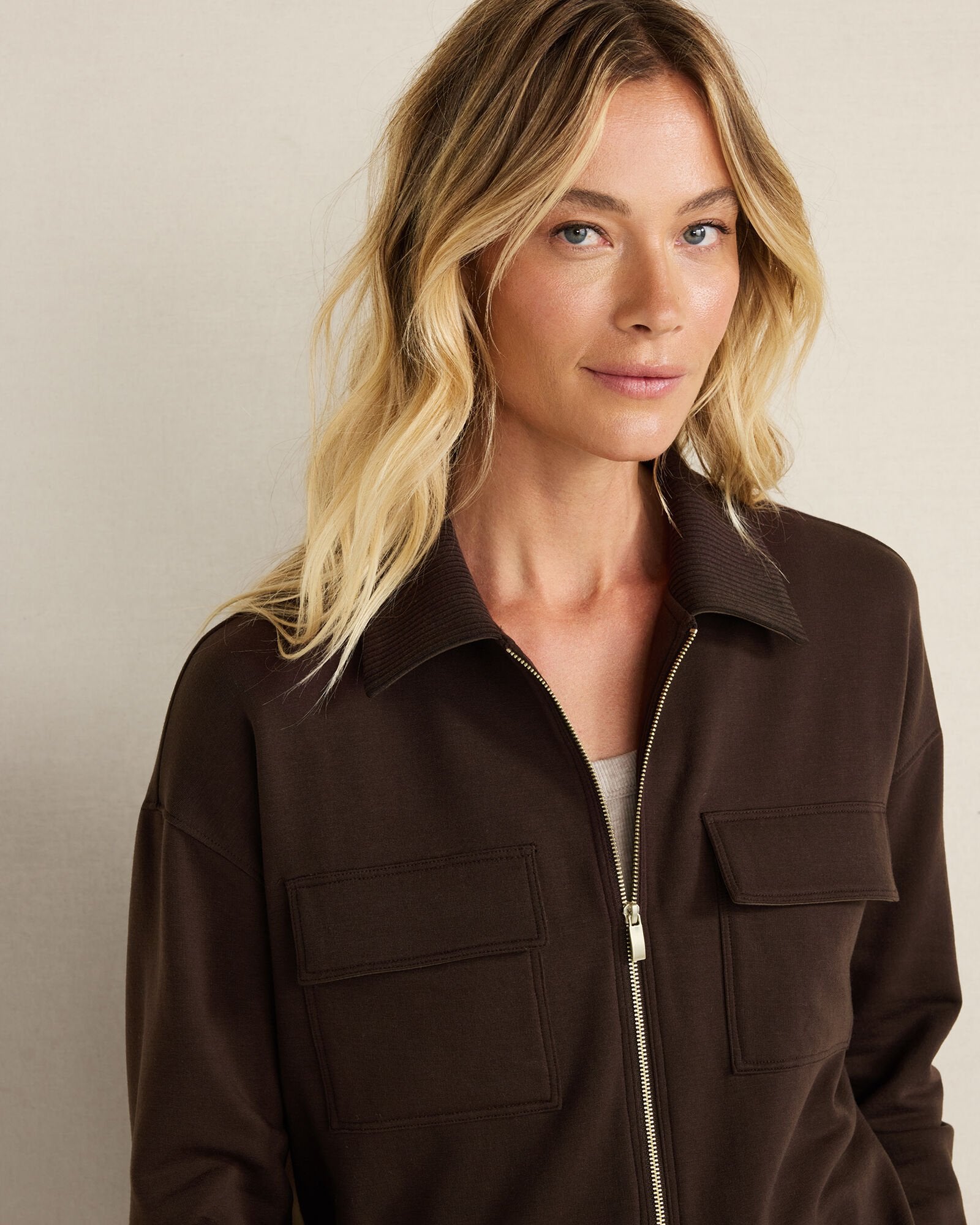 JAVA|TAUPE HEATHER FLEECE COLLARED JACKET | Talbots near me