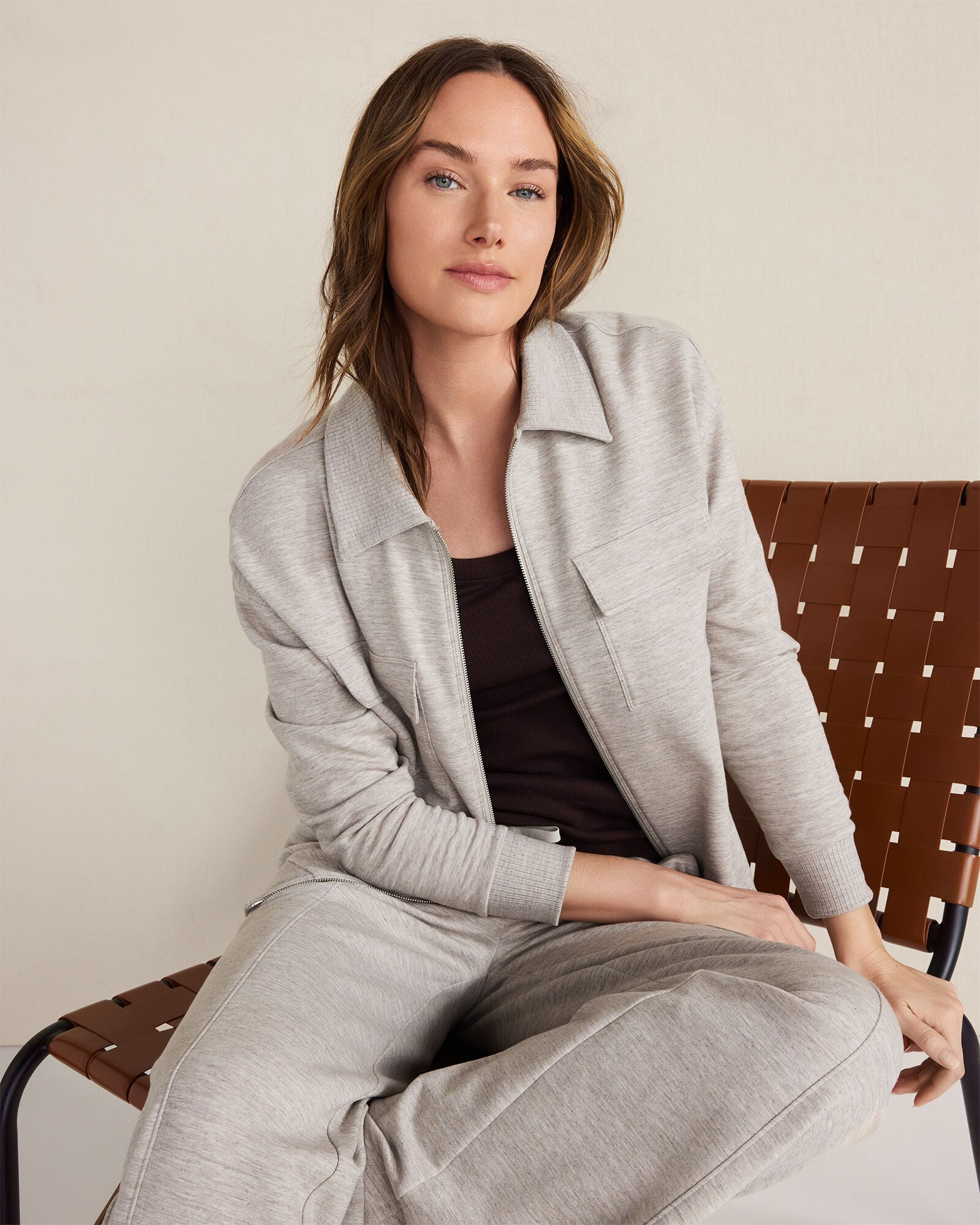 JAVA|TAUPE HEATHER FLEECE COLLARED JACKET | Talbots near me