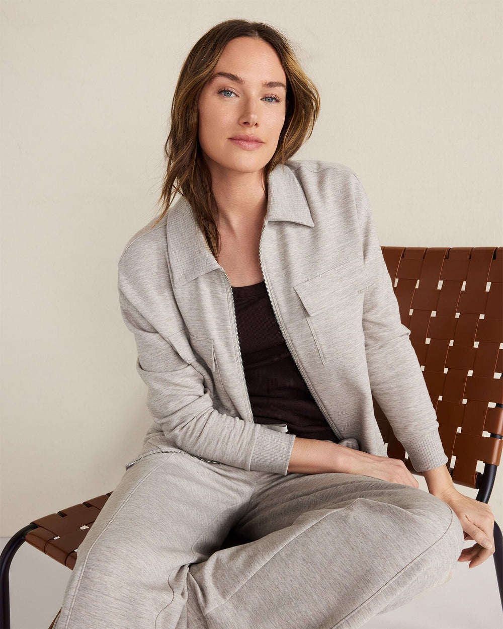 JAVA|TAUPE HEATHER FLEECE COLLARED JACKET | Talbots near me