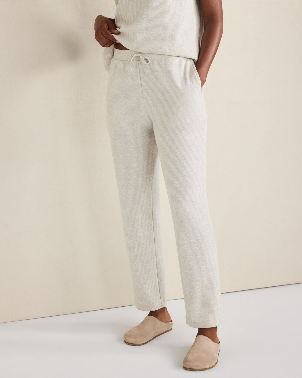 FULL MOON HTHR COTTON BLEND OTTOMAN RIB PANTS | Talbots discount