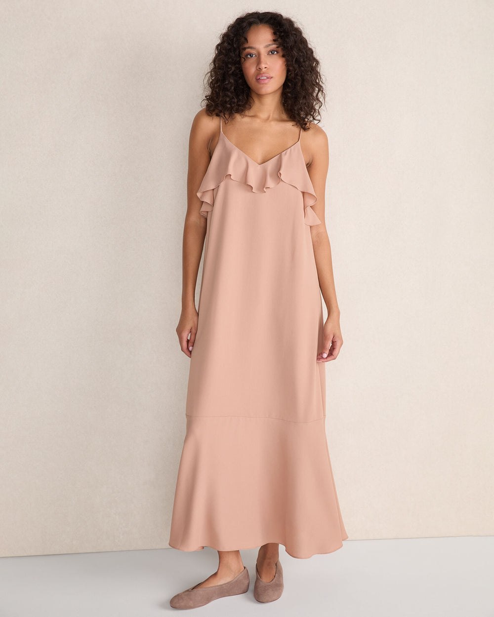 BLACKCURRANT|COLORADO CLAY GEORGETTE FLOUNCE MAXI DRESS | Talbots discount