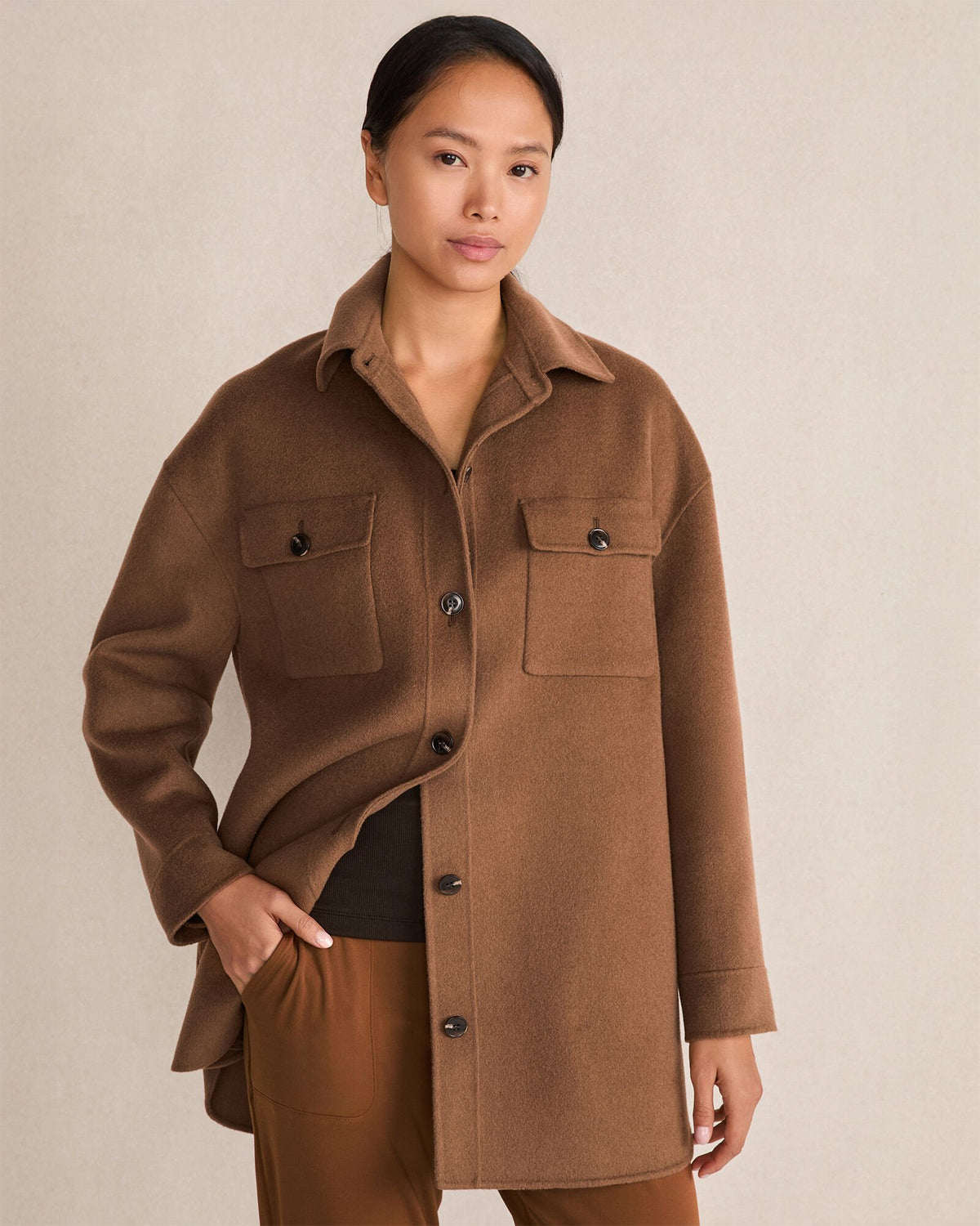 CARIBOU WOOL BLEND OVERSIZED SHACKET | Talbots outlet