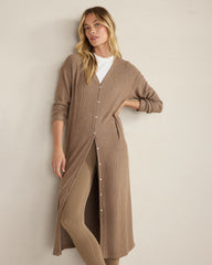 DRIFTWOOD BRUSHED RIB KNIT LONG SLEEVE DUSTER | Talbots online