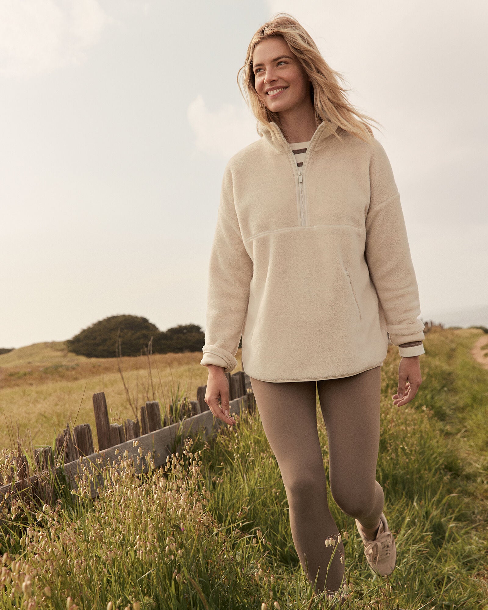 BLACKCURRANT|FULL MOON FAUX SHERPA HALF ZIP PULLOVER | Talbots online